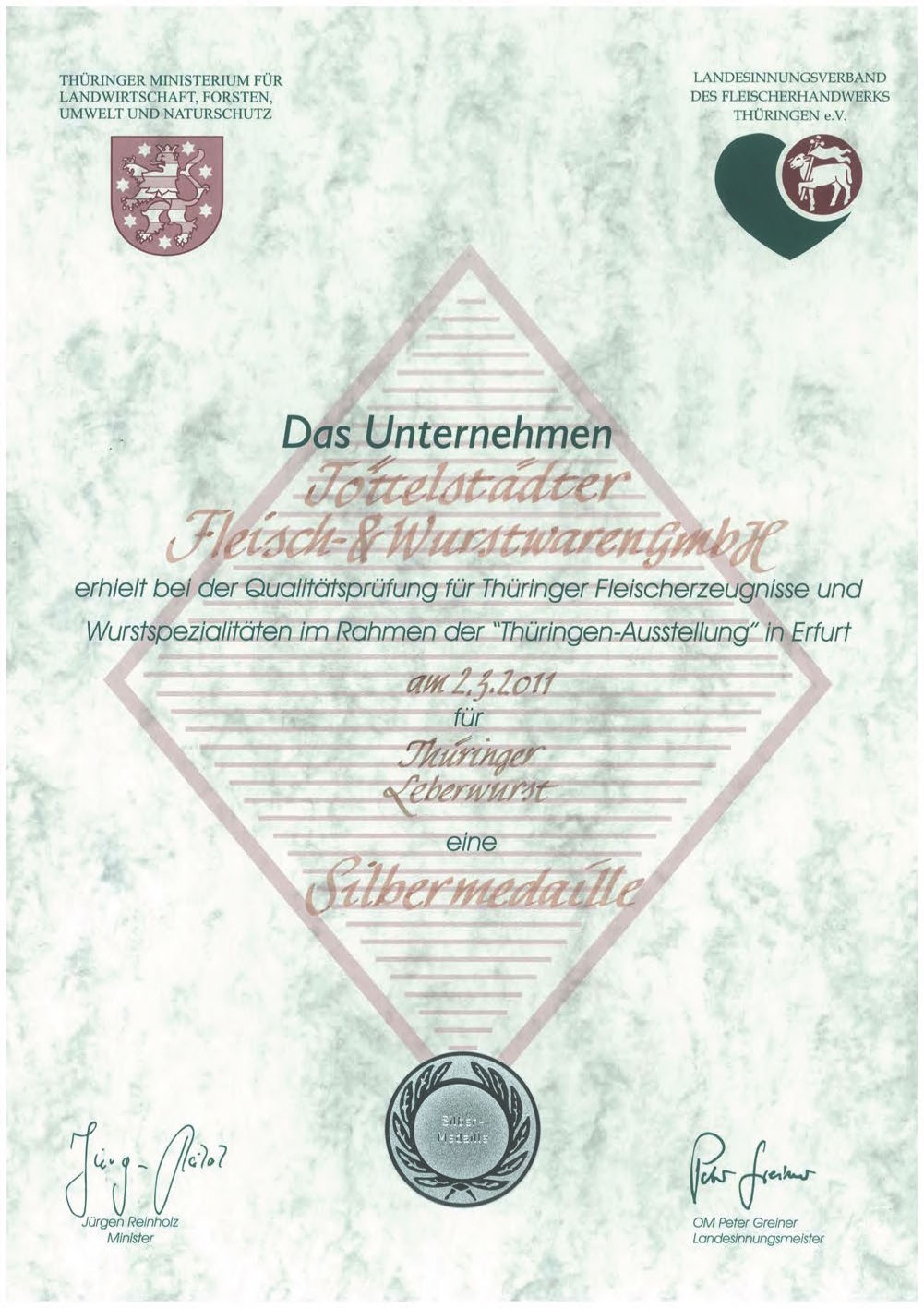 Thüringer Leberwurst - Silbermedaille